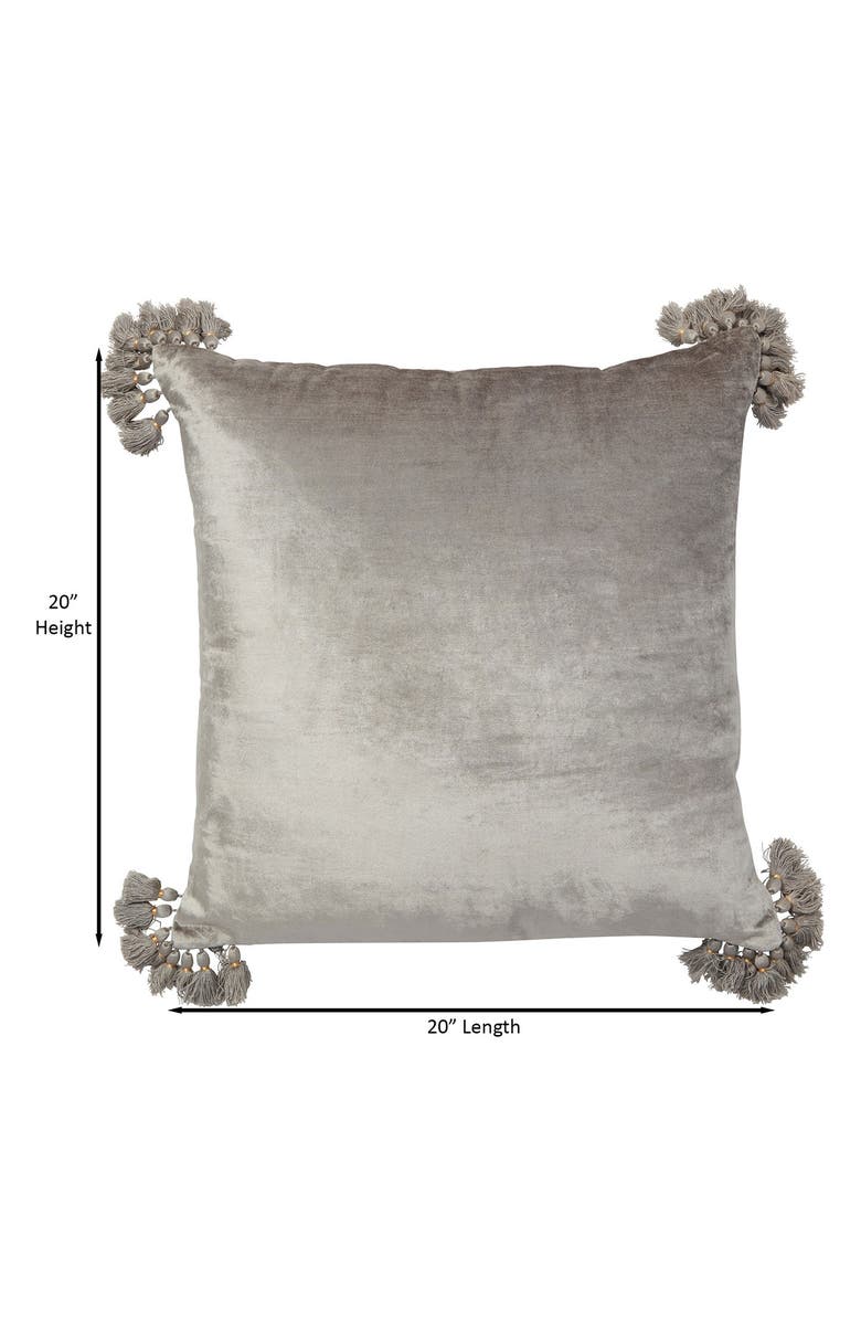 ROSELLI TRADING COMPANY Raj Velvet Tassel Throw Pillow, Alternate, color, Blue