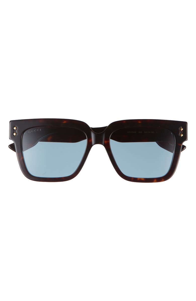 Gucci 54mm Square Sunglasses, Main, color, Havana Havana Light Blue