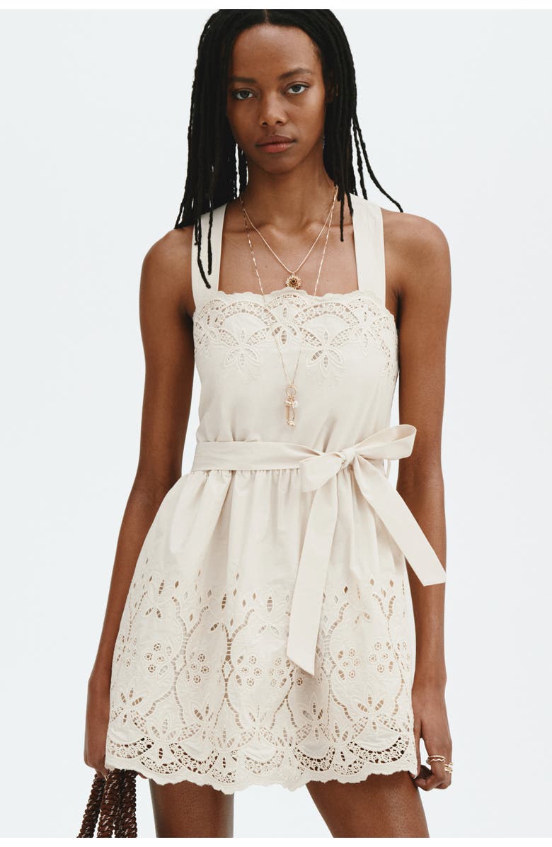 H&M Dress with eyelet embroidery, Alternate, color, Light Beige