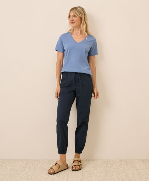 Pact Organic Cotton Softspun V-neck Tee In Blue