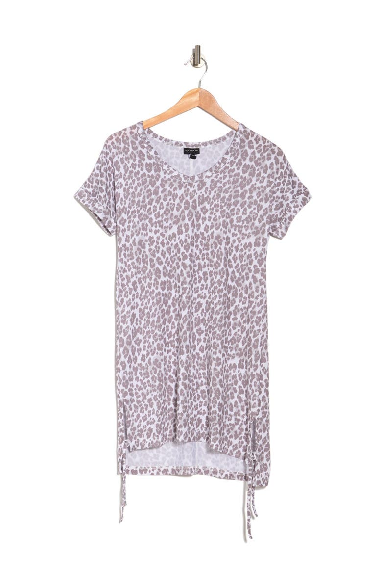 Tahari Printed Side Tie Sleepshirt, Alternate, color,