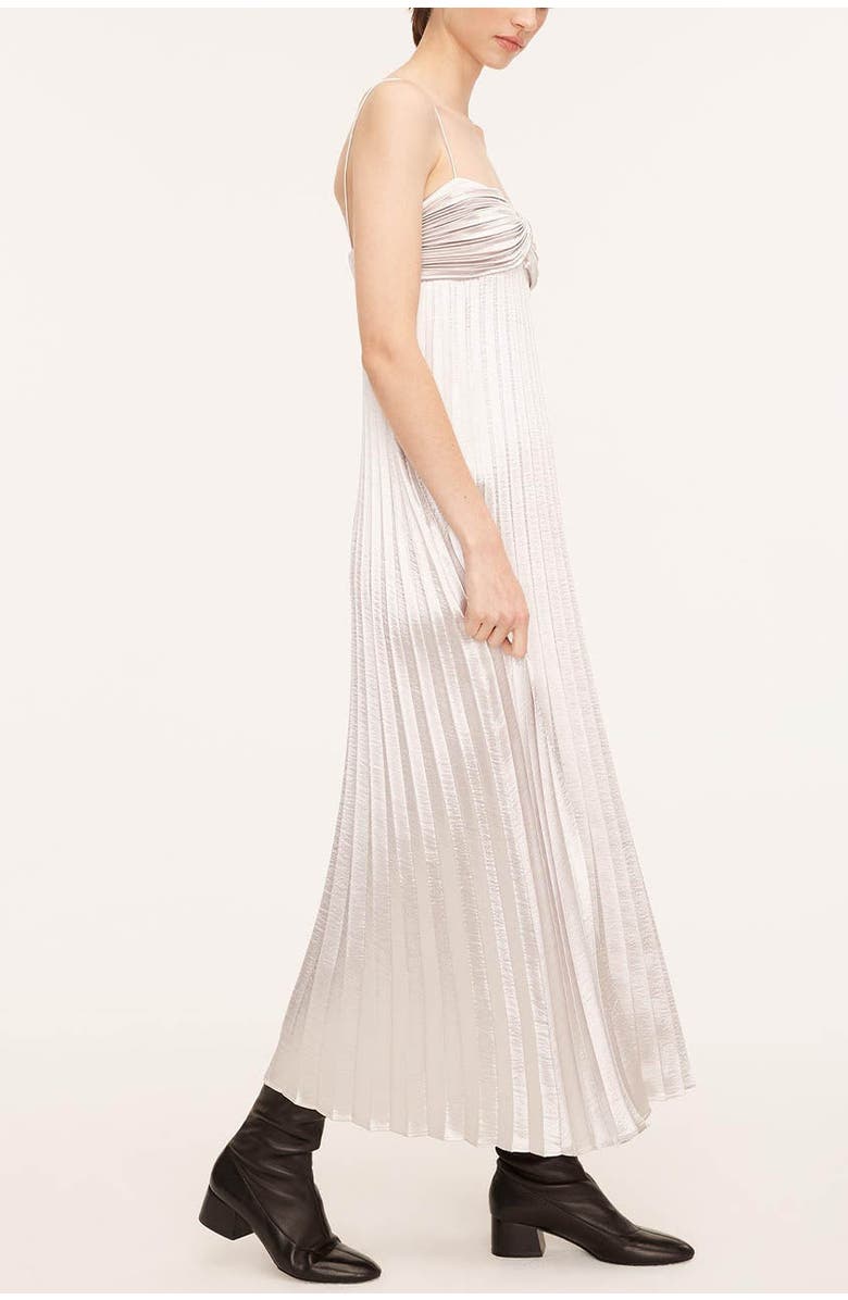 Rebecca Taylor Lamé Pleated Dress, Alternate, color, Silver