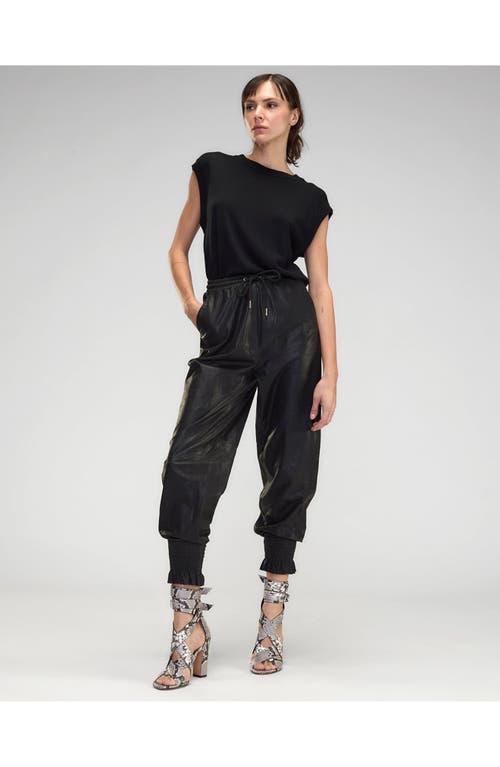 Cynthia Rowley The London Leather Jogger In Black