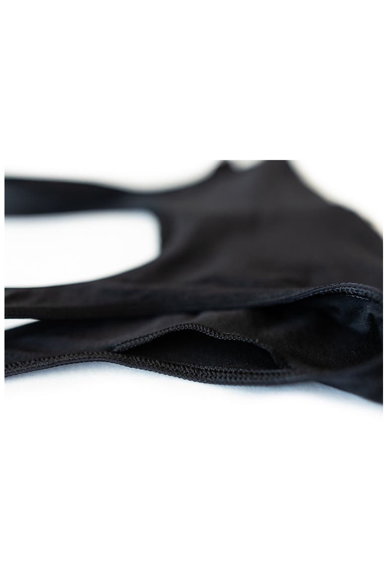 Maia Front Close Pocketed Bralette, Alternate, color, BLACK