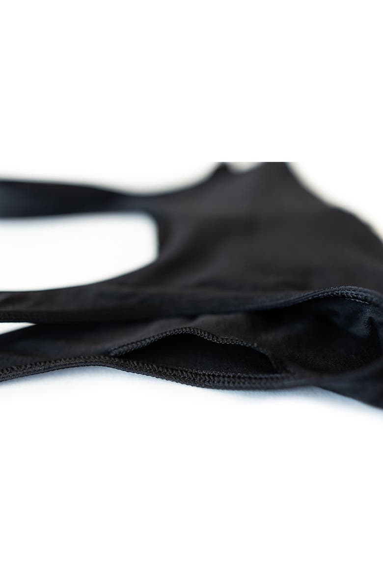 Everviolet Maia Front Close Pocketed Bralette, Alternate, color, Black