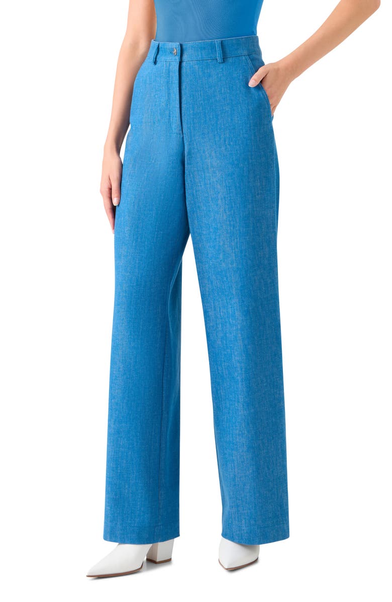 Akris Finnian High Waist Wide Leg Jeans, Alternate, color, Twilight