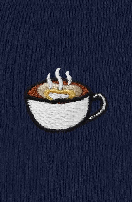 Dalix Cappuccino Fleece Sweatshirt In Navy Blue