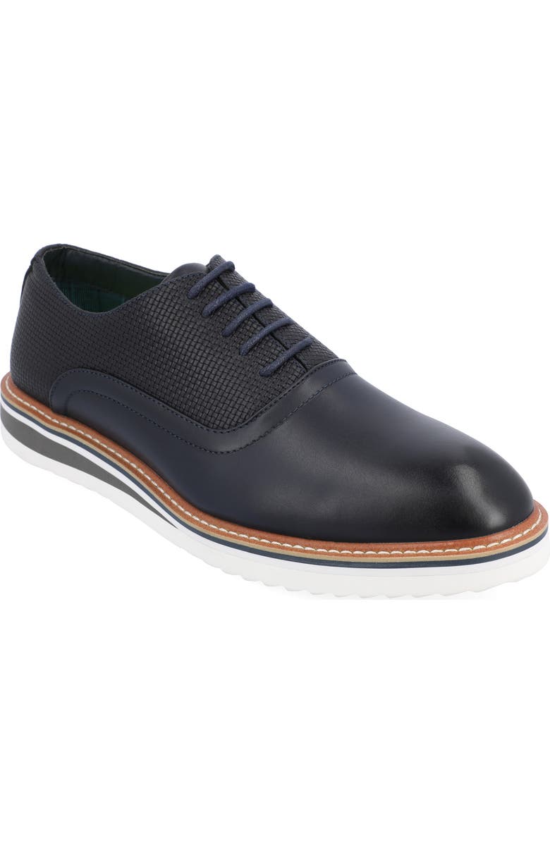 VANCE CO Weber Plain Toe Vegan Leather Oxford, Main, color, Navy