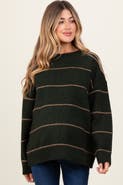 PinkBlush Striped Drop Shoulder Sweater