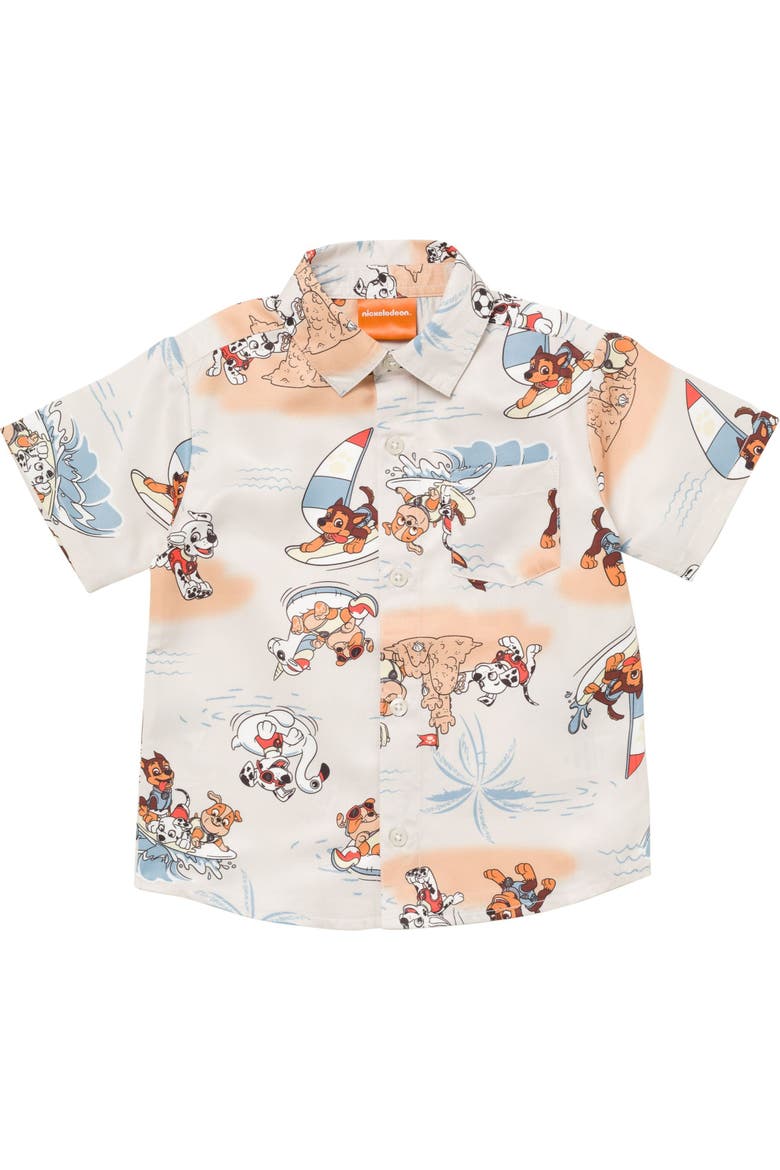 Hawaiian Button-Down Shirt, Alternate, color, Sunset Marshall Zuma