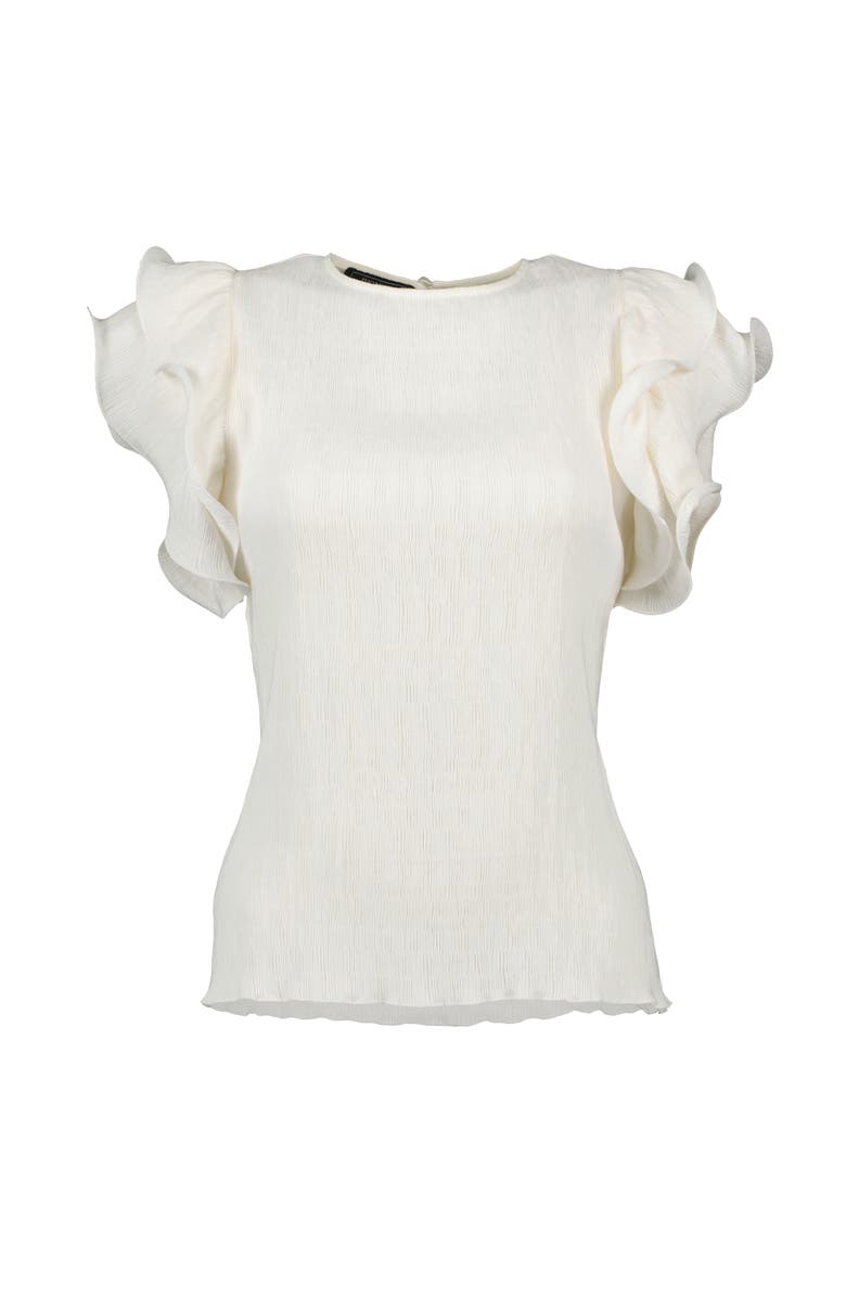 IVONNE Ruffled Sleeve Textured Blouse, Alternate, color, Natural