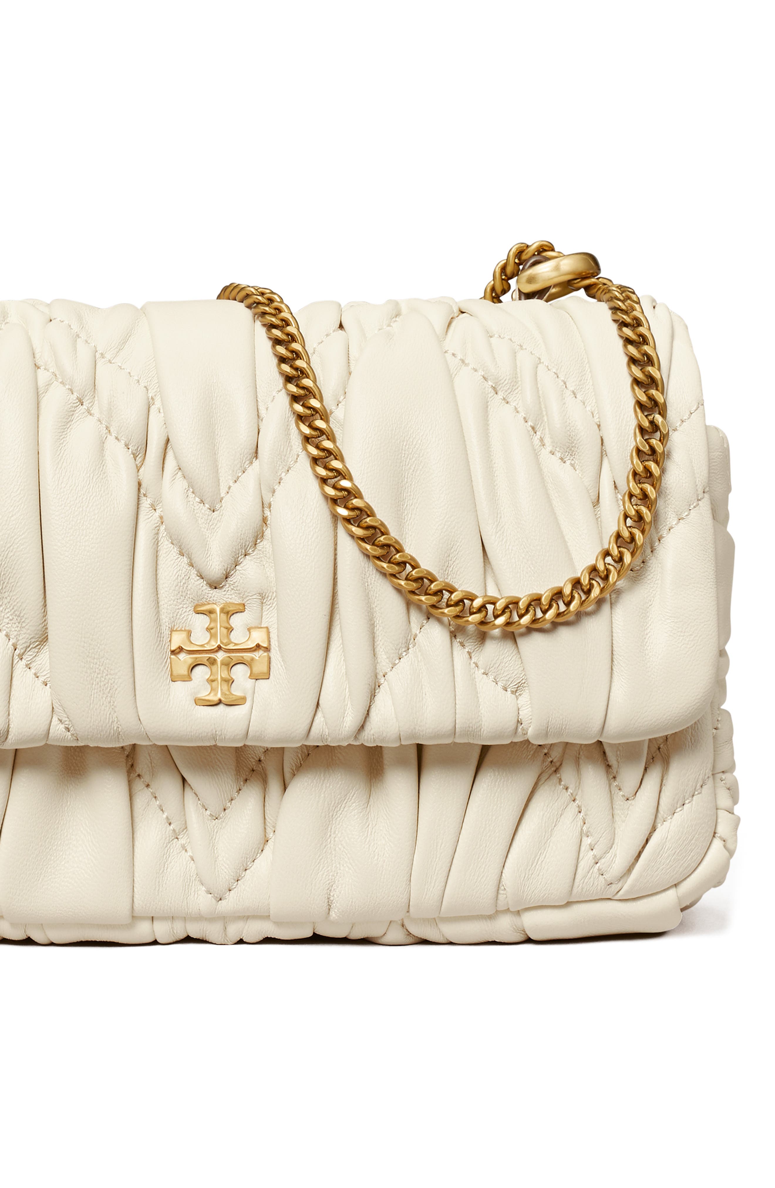 Tory Burch Mini Kira Diamond Ruched Convertible Leather Crossbody Bag ...