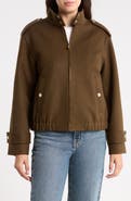 Michael Kors Faux Wool Bomber Jacket