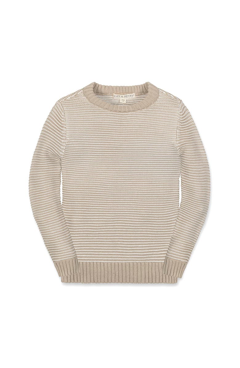Hope & Henry Kids' Organic Long Sleeve Crewneck Pullover Sweater, Main, color, Natural Stripe