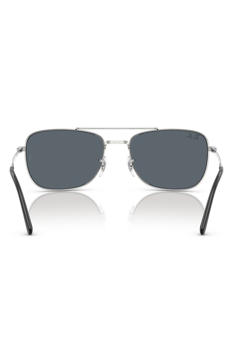 Ray-Ban 59mm Rectangular Aviator Sunglasses, Alternate, color, Silver