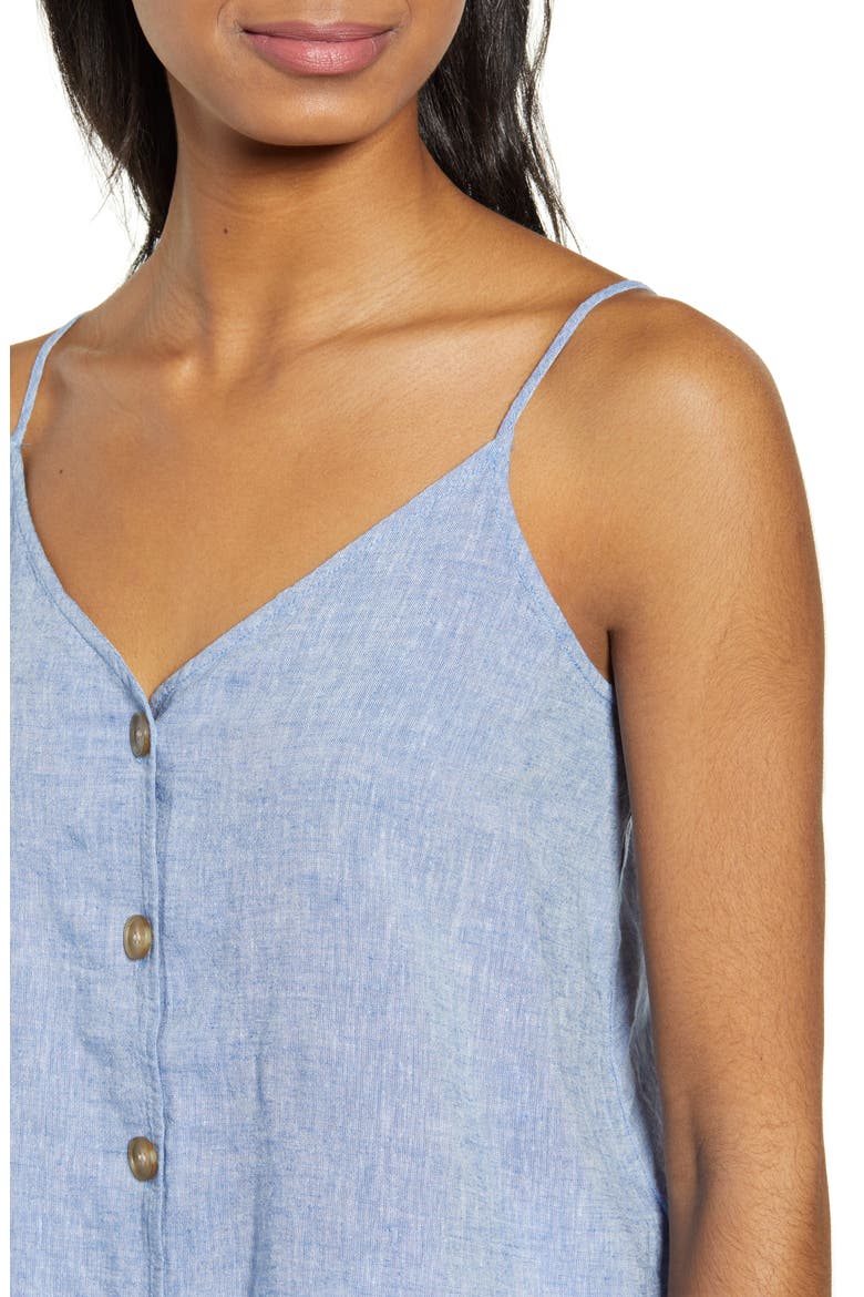 Linen Blend Camisole Top, Alternate, color, BLUE PLACID CD