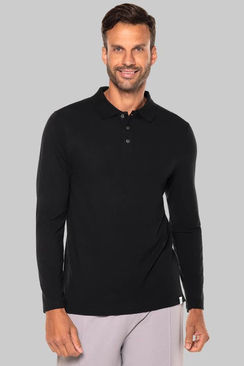 Men's Coppitt Long Sleeve Polo, Upf 50+ Sun Protection