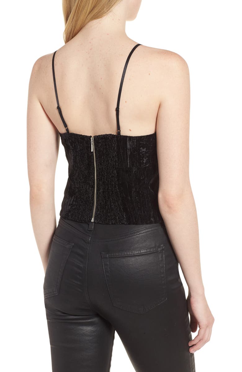 Trouvé Smocked Velvet Camisole, Alternate, color,
