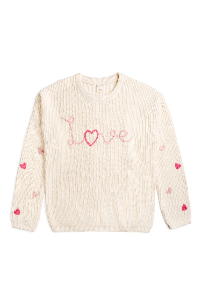 Ditsy Love Knit Women's Sweater, Main, color, Natural