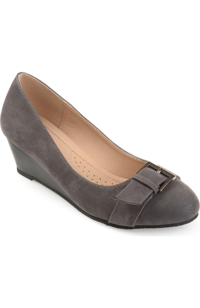Journee Collection Graysn Wedge Pump, Main, color, Grey