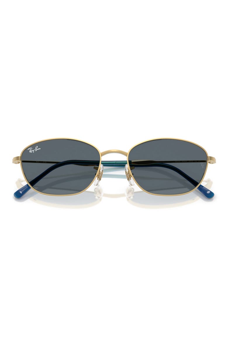 55mm Irregular Oval Sunglasses, Alternate, color, ARISTA / BLUE