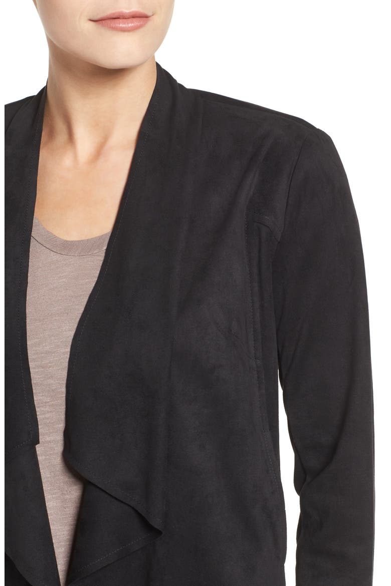 Tayanita Faux Suede Jacket, Alternate, color, BLACK