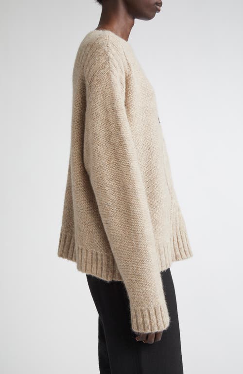 Emily Dawn Long Swan Cable Knit Baby Alpaca Blend Sweater In Neutral