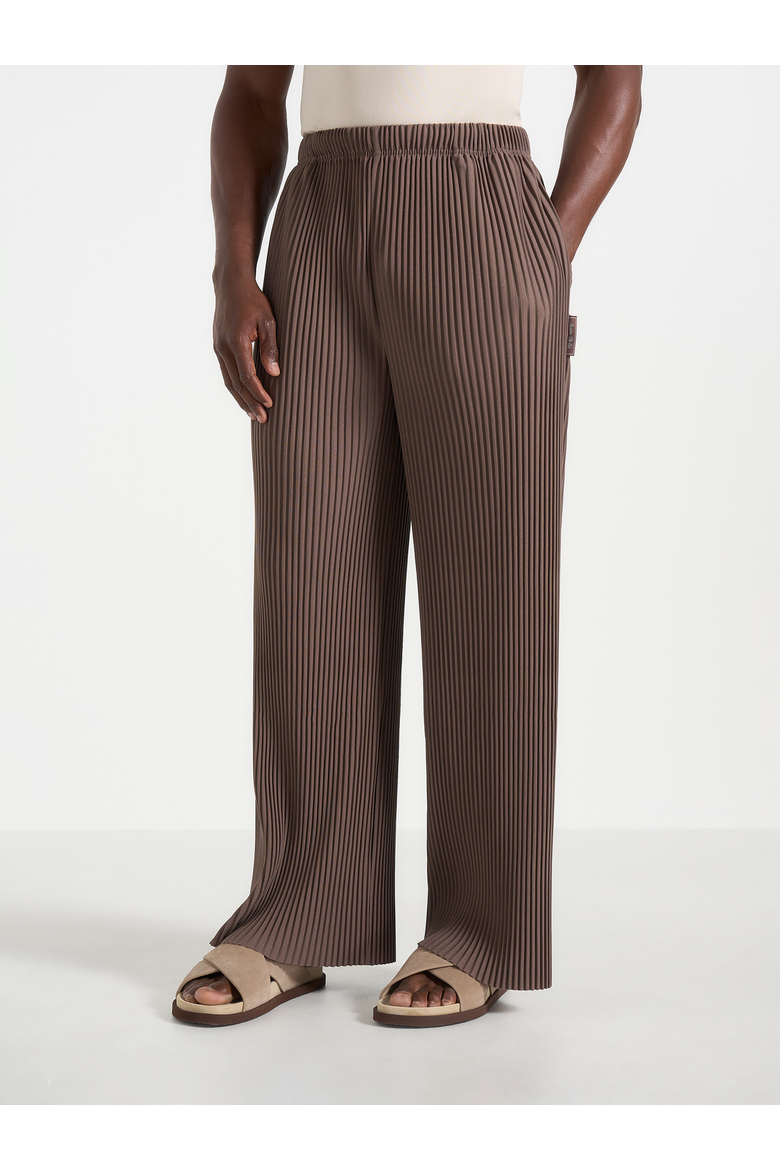 Jonas Pleated Wide Leg Pants, Main, color, Brown
