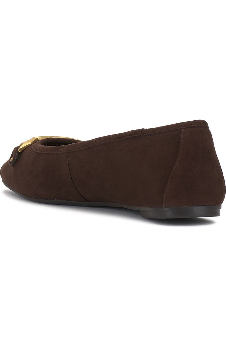 Vince Camuto Virna Square Toe Flat, Alternate, color, Brownie
