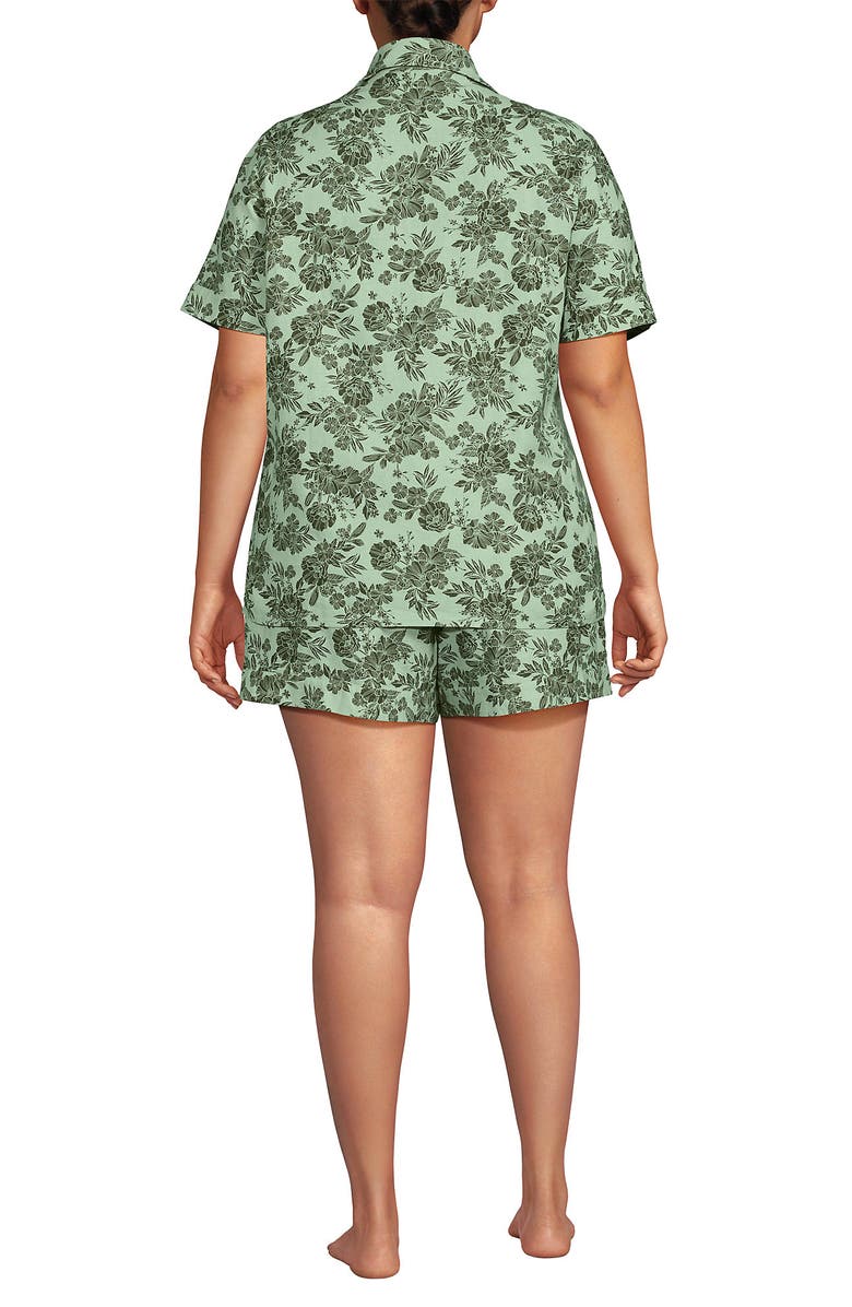 Lands' End Women Linen 2 Piece Pajama Set - Short Sleeve Top and Shorts, Alternate, color, 