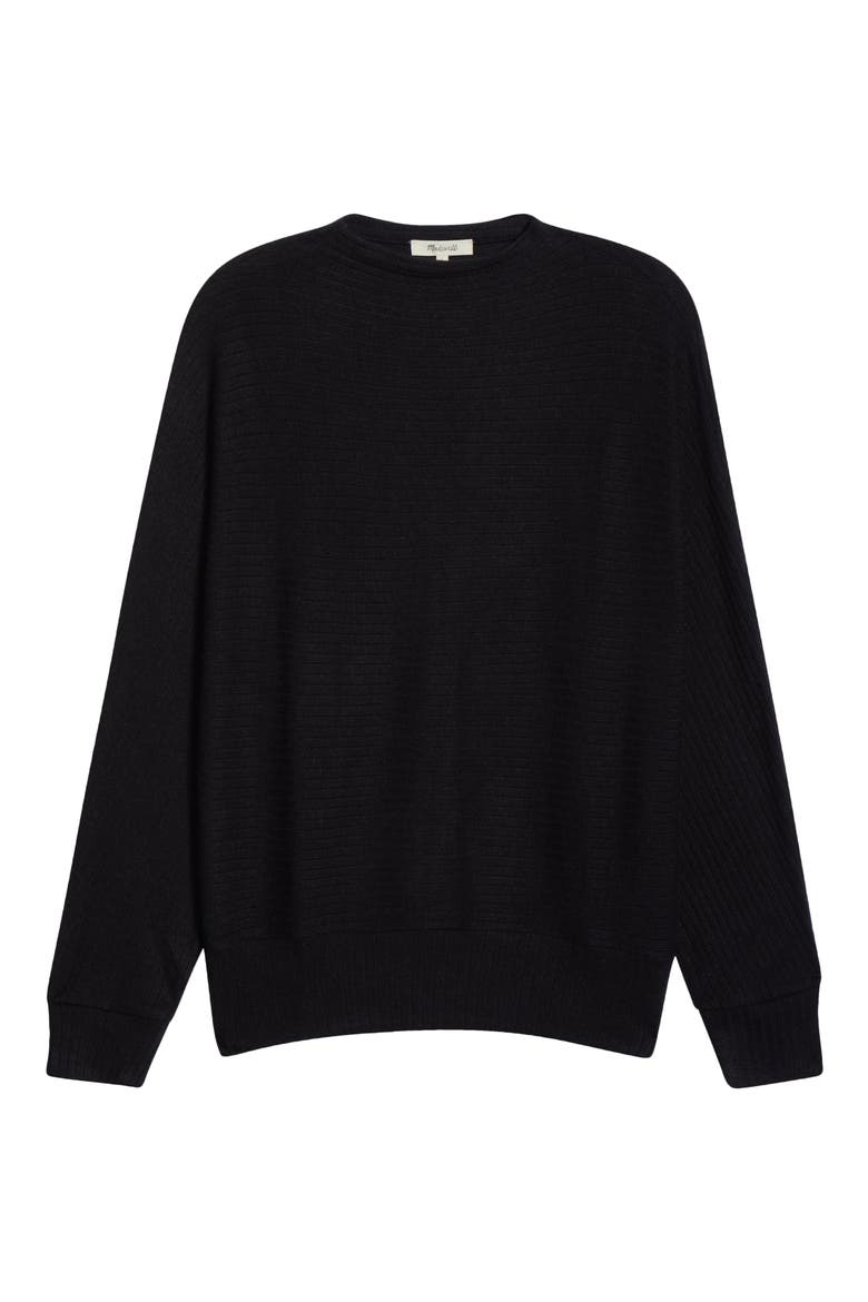 Mock Neck Dolman Sleeve Sweater, Main, color, JET BLACK