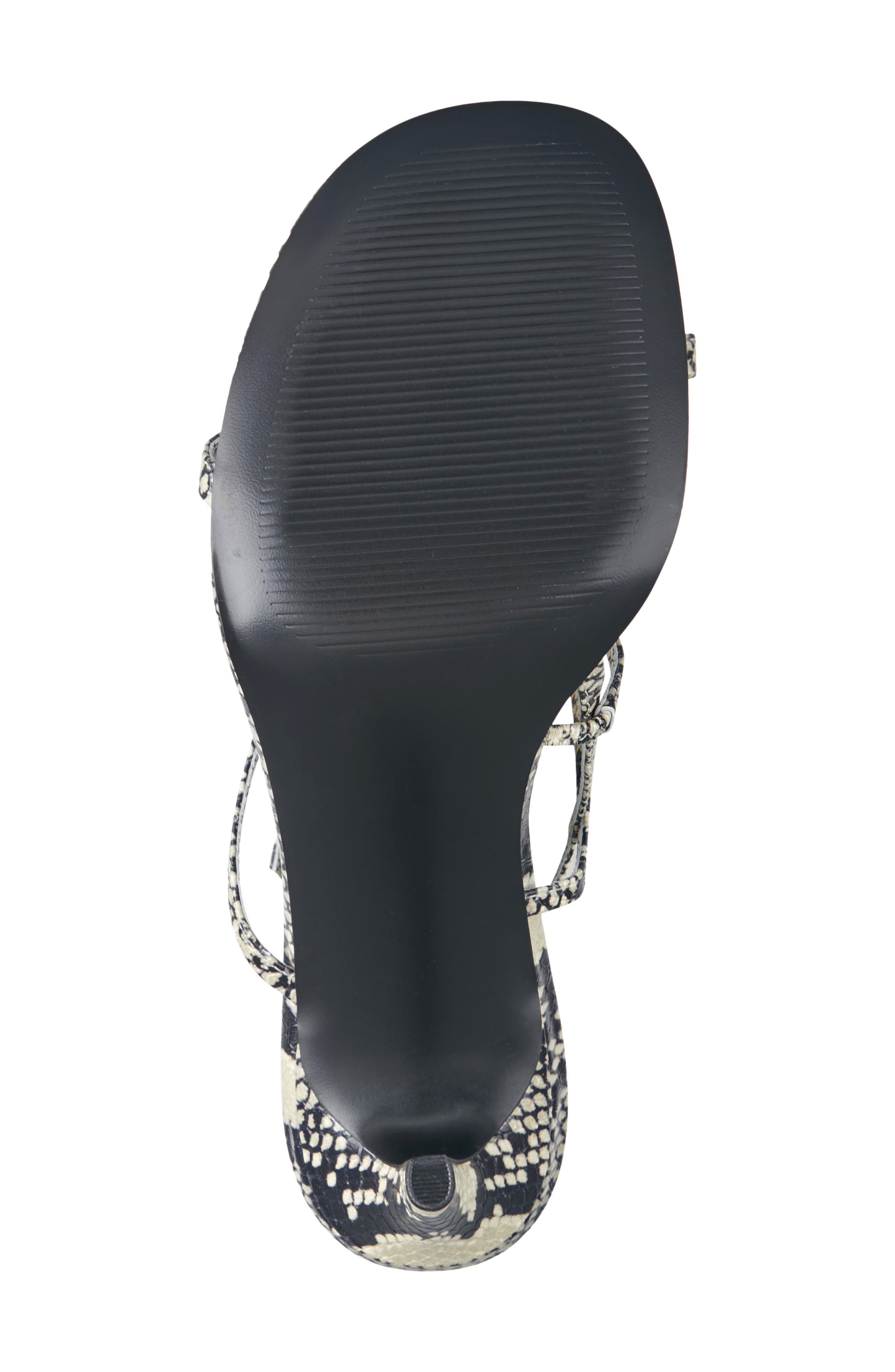 Marc Fisher LTD Densi Snakeskin Embossed Strappy Sandal, Alternate, color, Black/ White Multi