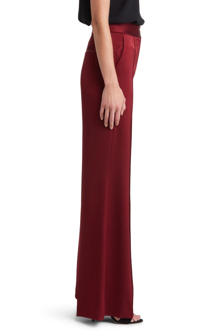 Andi Wide Leg Satin Pants, Alternate, color, BURGUNDY