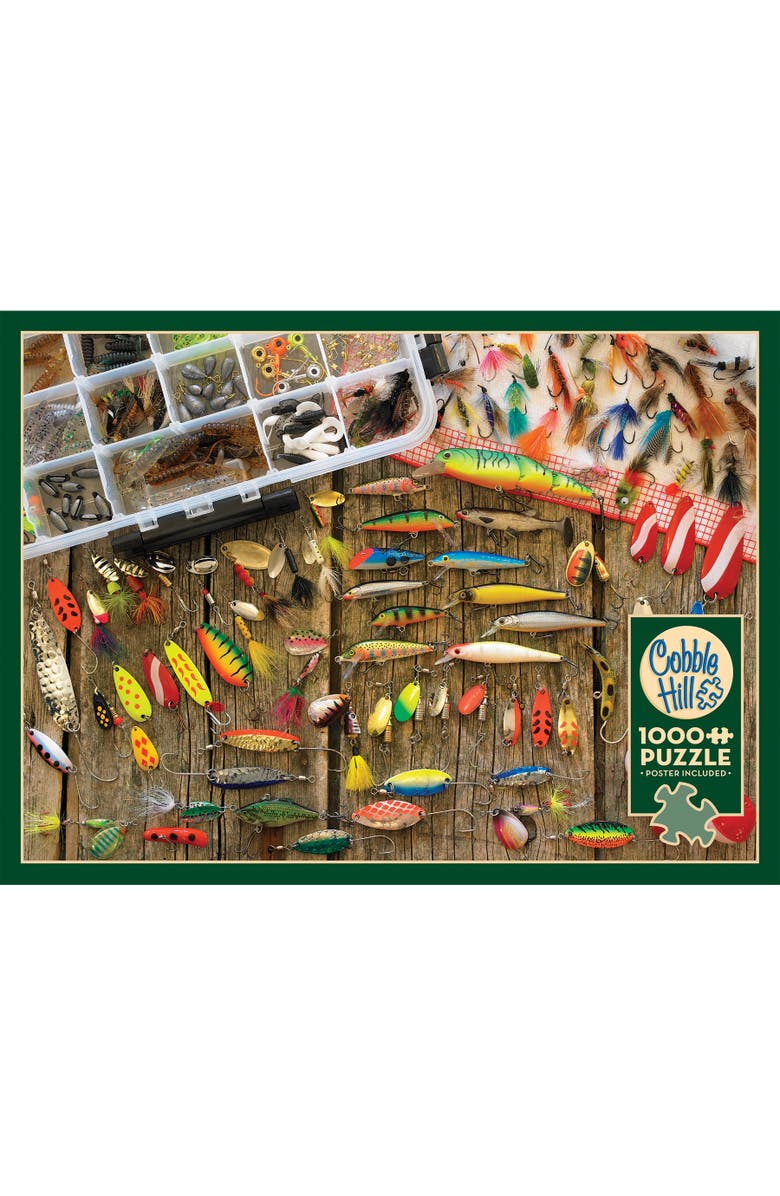 Cobble Hill Fishing Lures 1000 Piece Puzzle, Alternate, color, Multicolored