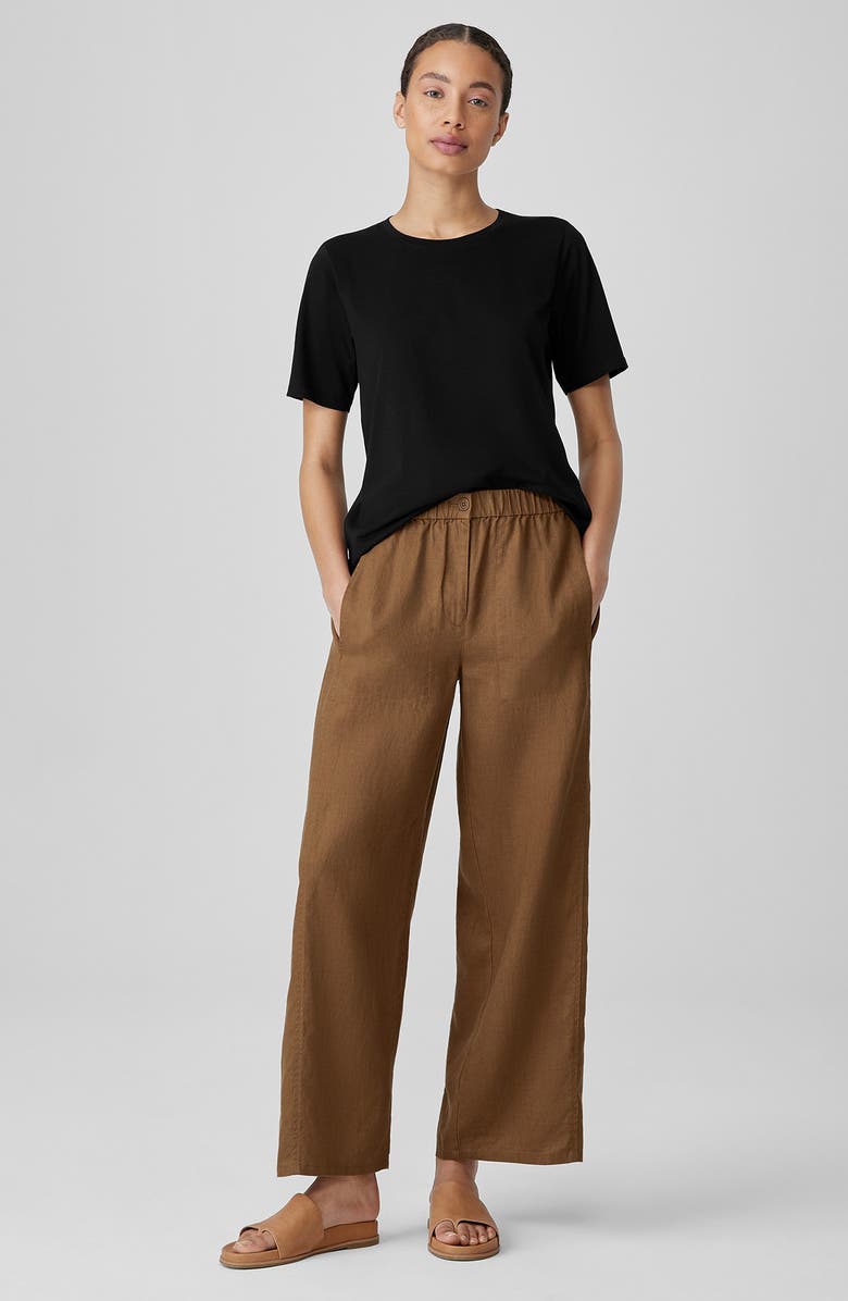 Eileen Fisher Crewneck Organic Cotton T-Shirt, Alternate, color, Black