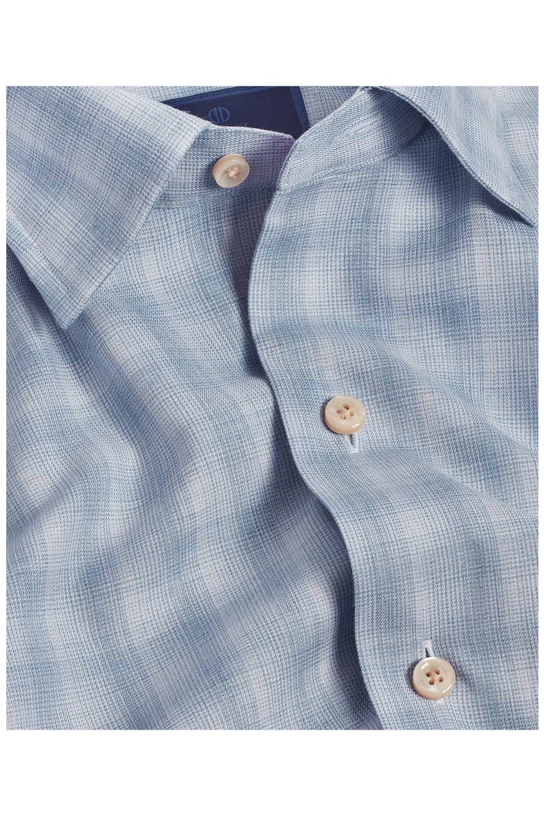 Twill Plaid Sport Shirt, Alternate, color, SKY