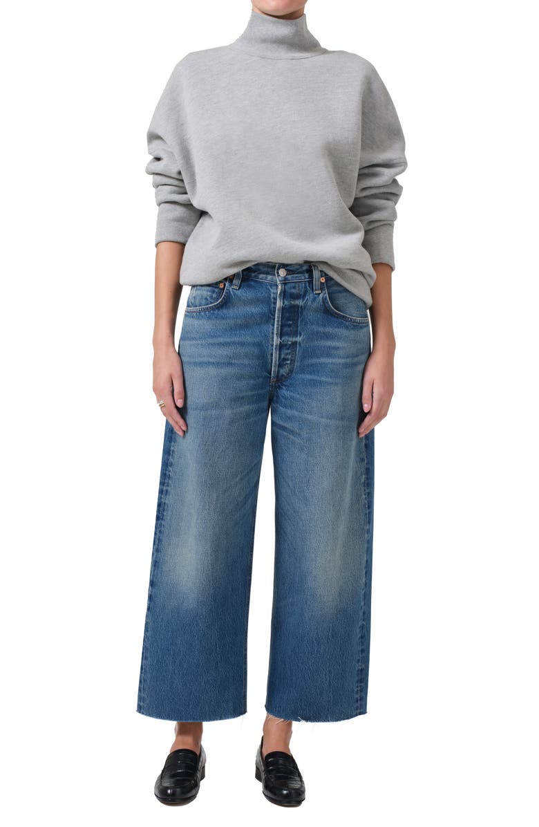 Citizens of Humanity Ayla High Waist Raw Hem Ankle Baggy Wide Leg Jeans, Alternate, color,