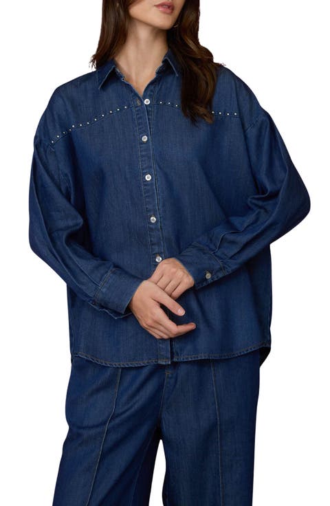 Denim Long Sleeve Button Down Shirt