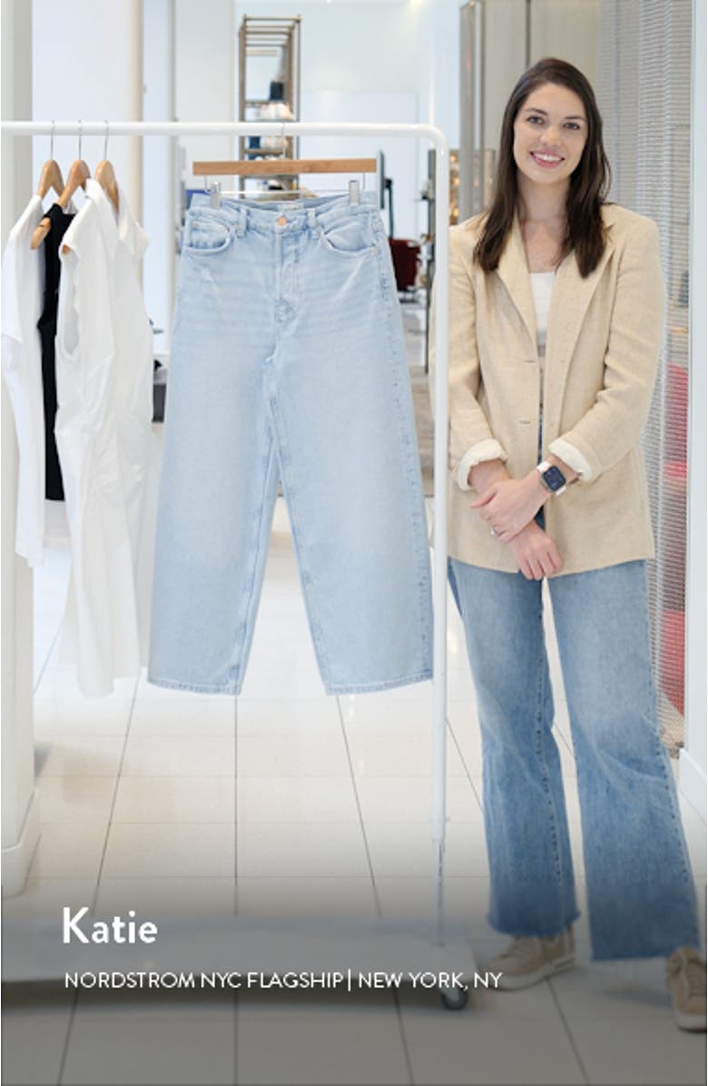 Getty High Waist Distressed Wide Leg Ankle Jeans, sales video thumbnail