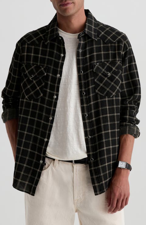 Huston Plaid Cotton Western Shirt