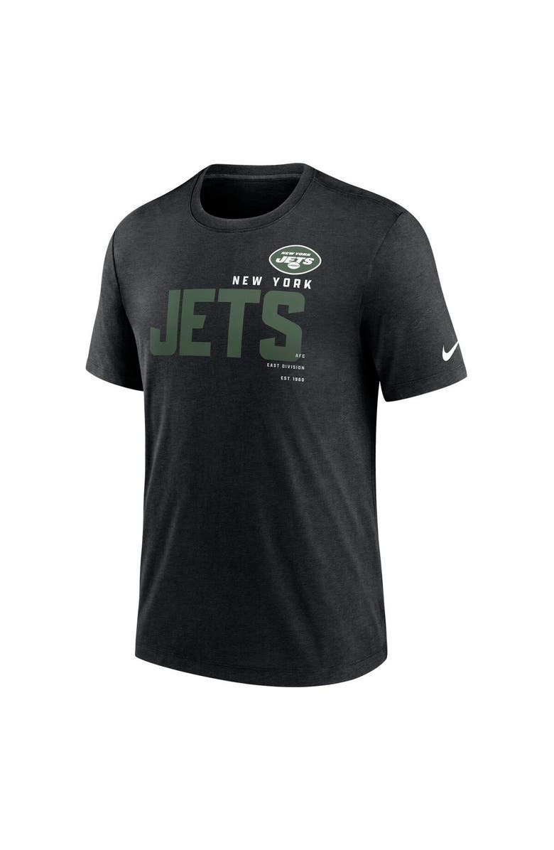 Nike Men's Nike Heather Black New York Jets Team Tri-Blend T-Shirt, Alternate, color, 