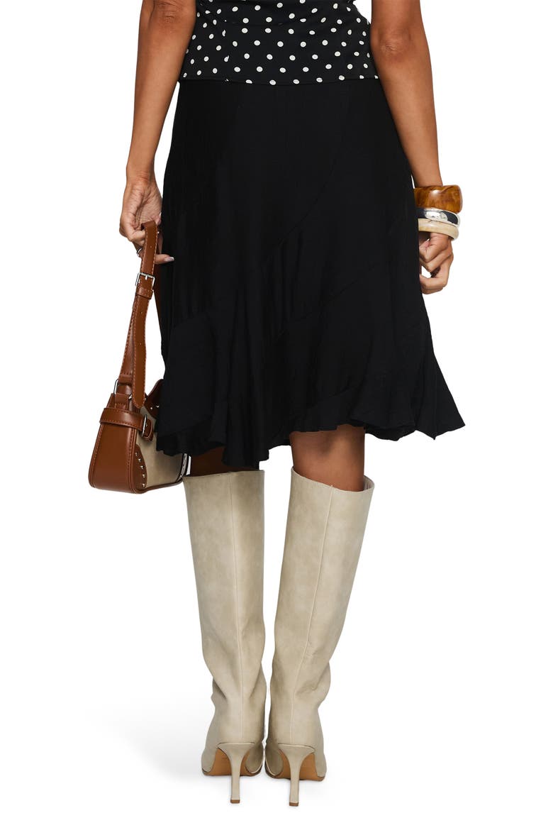 With Kindness Asymmetric Hem Midi Skirt, Alternate, color, BLACK