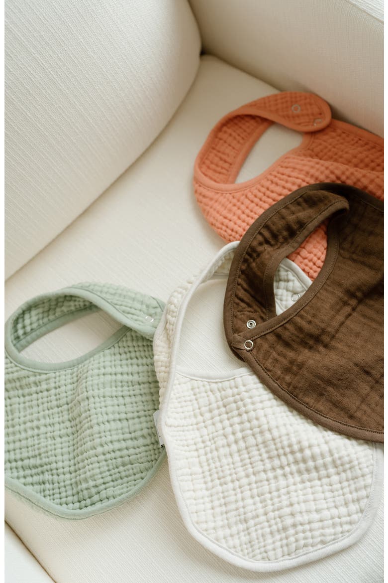 Assorted 2-Pack Organic Cotton Muslin Baby Bibs, Alternate, color, EGGSHELL/ ROSE