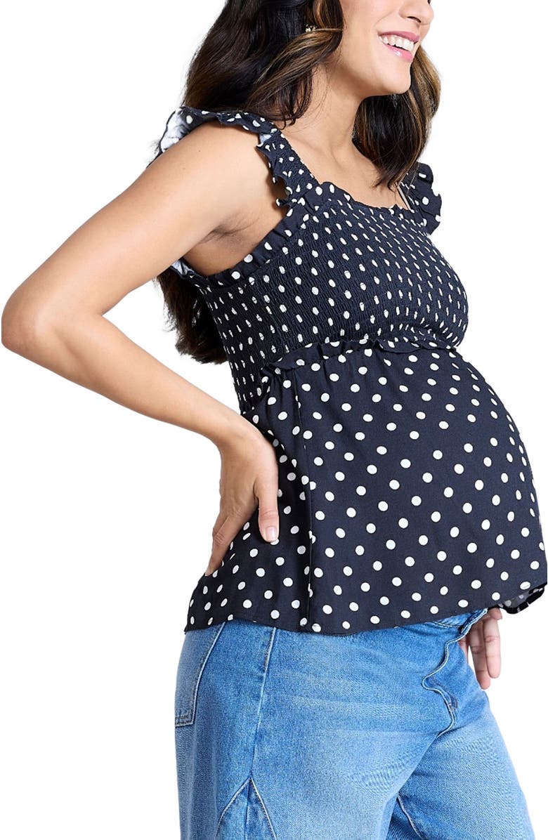 MOTHERHOOD MATERNITY Ruffle Sleeve Detail Maternity Top, Alternate, color, 