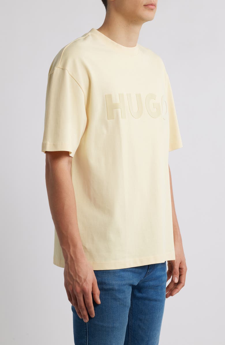 HUGO Dinkee Oversize Logo Graphic T-Shirt, Alternate, color, Open White