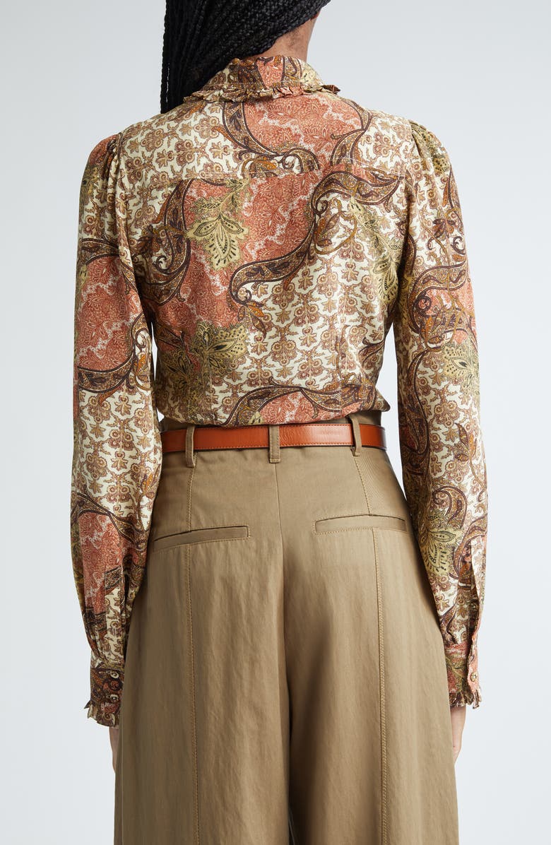 Ulla Johnson Vedra Tie Neck Button-Up Silk Top, Alternate, color, 