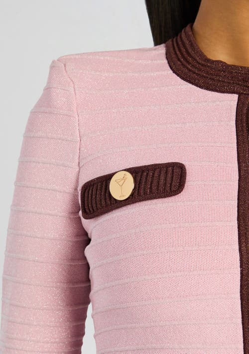 Retroféte Percy Ribbed Button-detail Top In Mtlc Earl Rose/pecan