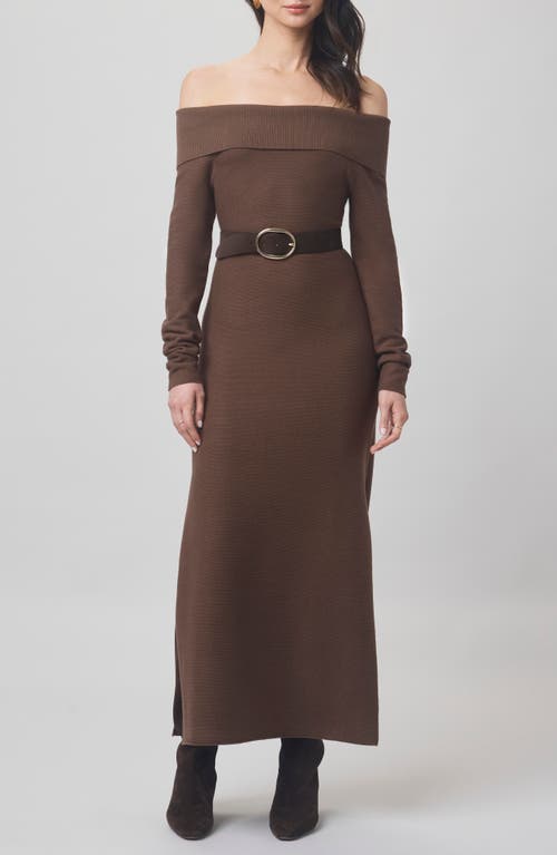 Splendid X @cellajaneblog Over The Shoulder Sweater Dress In Brown