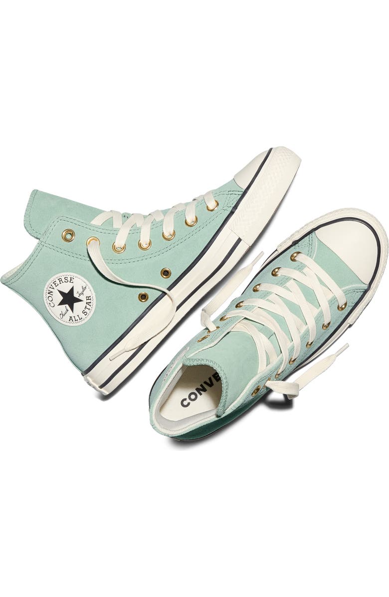 Converse Gender Inclusive Chuck Taylor All Star Suede High Top Sneaker, Alternate, color, Thyme Again/ Egret/ Black
