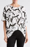 PATRIZIA LUCA Geometric Print V-Neck Top